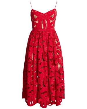 Self-Portrait Midi Dress - Red