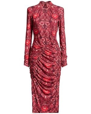 Soallure Burgundy Midi Dress Polyester, Elastane - Red