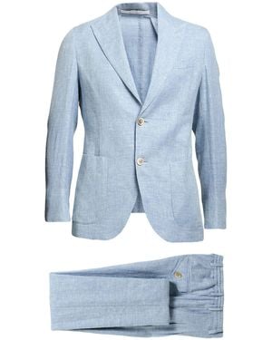 Eleventy Light Suit Linen, Wool, Silk - Blue