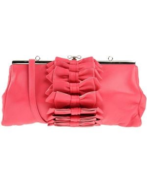 Red(V) Fuchsia Cross-Body Bag Soft Leather - Red