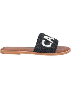De Siena Sandals Natural Raffia - Black