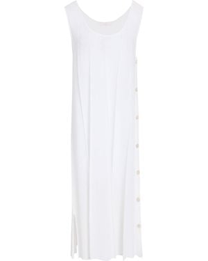 Fedeli Midi Dress Viscose, Organic Cotton - White