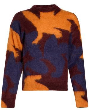 Roberto Collina Burgundy Sweater Mohair Wool, Polyamide, Wool - Blue