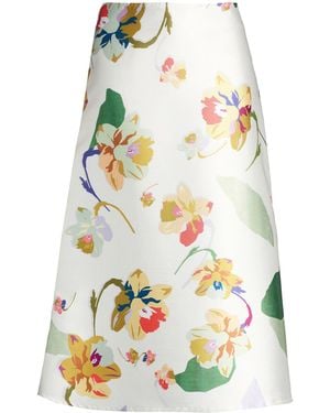 Prism Ivory Midi Skirt Polyester - White
