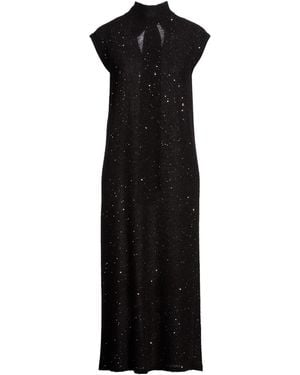 Gentry Portofino Midi Dress Alpaca Wool, Mohair Wool, Viscose, Polyamide, Polyester - Black