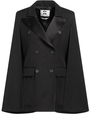 Federica Bonifaci Blazer Wool, Elastane, Polyester, Polyurethane - Black