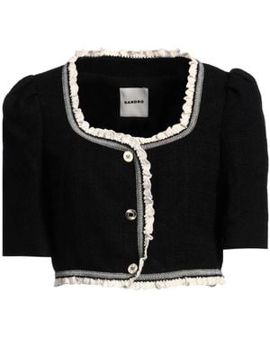 Sandro Jacket Cotton, Viscose, Acrylic, Polyamide, Polyester - Black