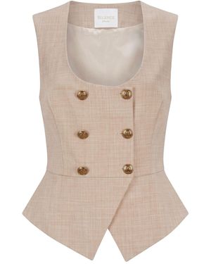SILENCE LIMITED Tailored Vest Pes, Metallic Fiber - Natural