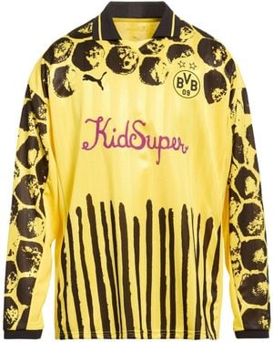 PUMA Kidsuper Bvb Ls Retro Shirt Polo Shirt Polyester, Elastane - Yellow