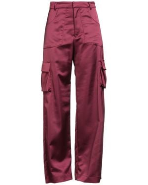 Gaelle Paris Burgundy Trousers Polyester, Elastane - Red