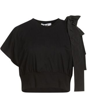 MSGM Top Cotton, Polyester - Black
