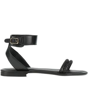 Rebel Queen Sandals Leather - Black