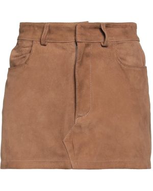 DFOUR® Camel Mini Skirt Leather - Brown