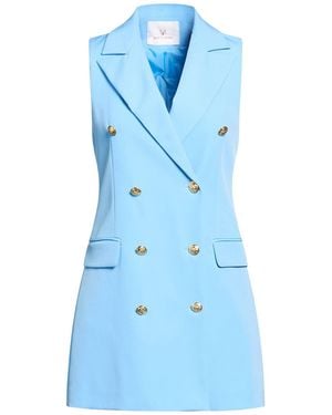 White Wise Light Blazer Polyester, Elastane - Blue