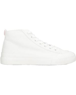 DIESEL Minimalist High-Top Canvas Shoes - White