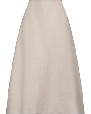 Theory Midi Skirt Linen - Natural
