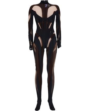 Mugler Jumpsuit Polyamide, Elastane, Rubber - Black