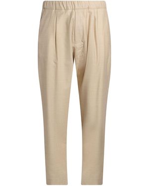 Low Brand Cream Trousers Virgin Wool - Natural