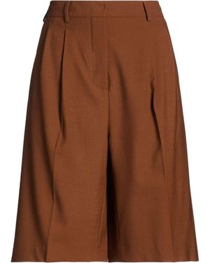 Semicouture Shorts & Bermuda Shorts Polyester, Virgin Wool, Elastane - Brown