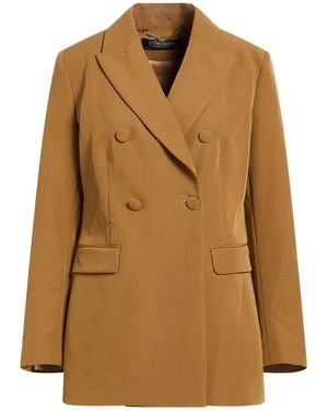 Nora Barth Camel Blazer Polyurethane, Viscose, Elastane - Natural
