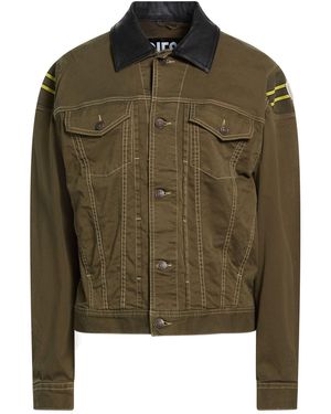 DIESEL Military Jacket Cotton, Elastane, Goat Skin - Green