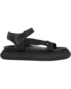 Moncler Sandals Textile Fibres, Leather - Black