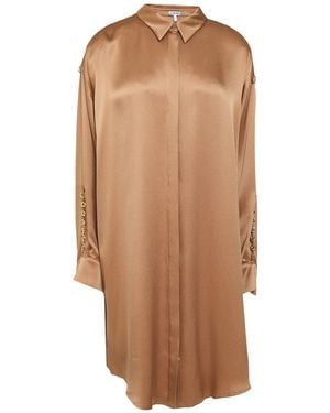 Loewe Camel Midi Dress Silk - Brown