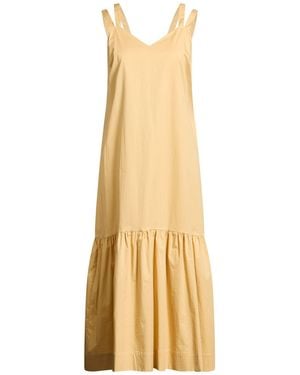 Paul Smith Mustard Midi Dress Cotton - Metallic