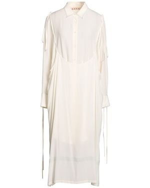 Marni Ivory Midi Dress Acetate, Silk - White
