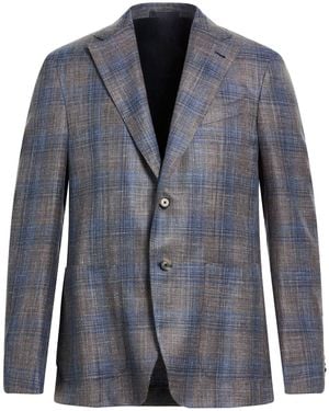 Caruso Blazer Wool, Silk, Linen - Blue