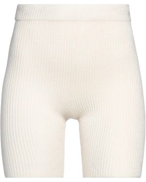 Roberto Collina Ivory Shorts & Bermuda Shorts Viscose, Nylon, Elastane - Natural
