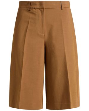 MEIMEIJ Light Shorts & Bermuda Shorts Polyester, Viscose, Wool, Elastane - Brown