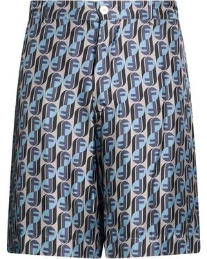 Fendi Slate Shorts & Bermuda Shorts Silk - Blue