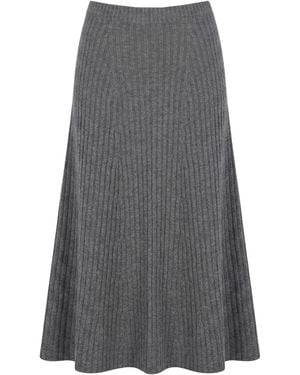 Twinset Midi Skirt Wool, Cashmere - Gray