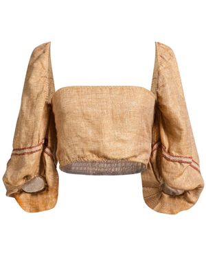 PHO® Firenze Top Linen, Viscose, Metallic Fiber, Polyamide - Natural