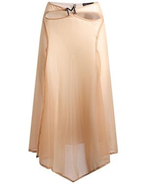 Mugler Camel Midi Skirt Polyester, Elastane - Natural