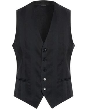 Tagliatore Tailored Vest Cotton, Linen - Black