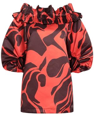 Suoli Coral Mini Dress Polyester - Red