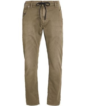 DIESEL Military Pants Cotton, Polyester, Elastane, Cow Leather - Natural