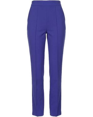 La Petite Robe Di Chiara Boni Bright Trousers Cotton, Polyamide, Elastane - Blue