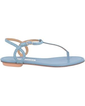 Aquazzura Sky Thong Sandal Textile Fibres - Blue