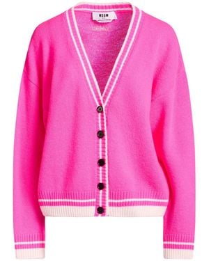 MSGM Fuchsia Cardigan Wool, Cashmere - Pink