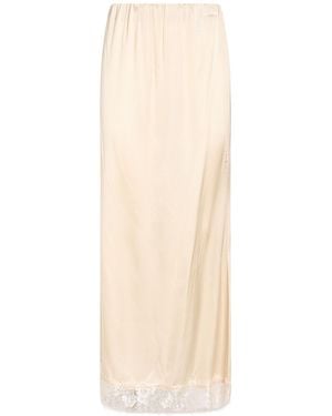 Haveone Cream Maxi Skirt Viscose, Elastane - White