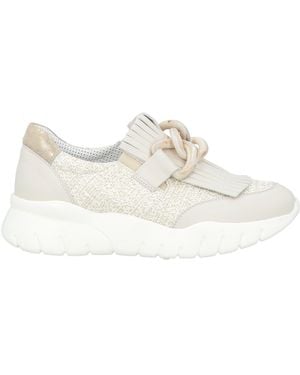 OFFICINE VENETE Light Trainers Leather, Textile Fibres - White