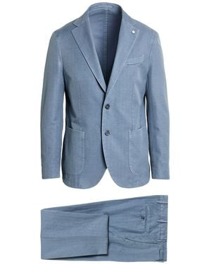 L.B.M. 1911 Slate Suit Cotton, Linen - Blue
