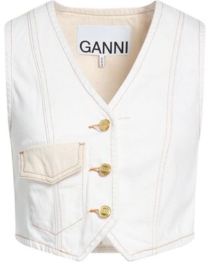 Ganni Jeansjacke/-Mantel - Weiß