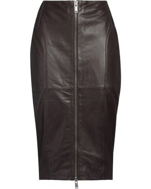 retroféte Midi Skirt Leather - Grey