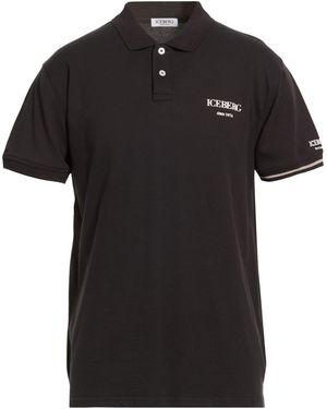 Iceberg Beachwear Polo Shirt Cotton, Elastane - Black