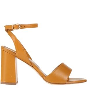 Bervicato Mustard Sandals Leather - Metallic