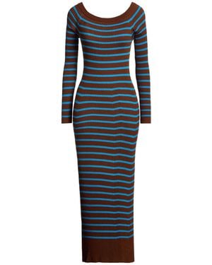 Semicouture Midi Dress Virgin Wool - Blue